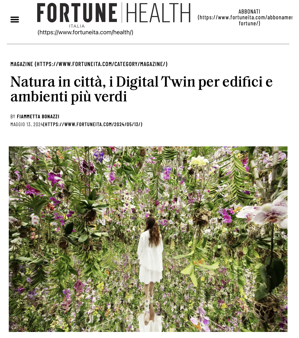 FORTUNE HEALTH: Natura in città, i Digital Twin