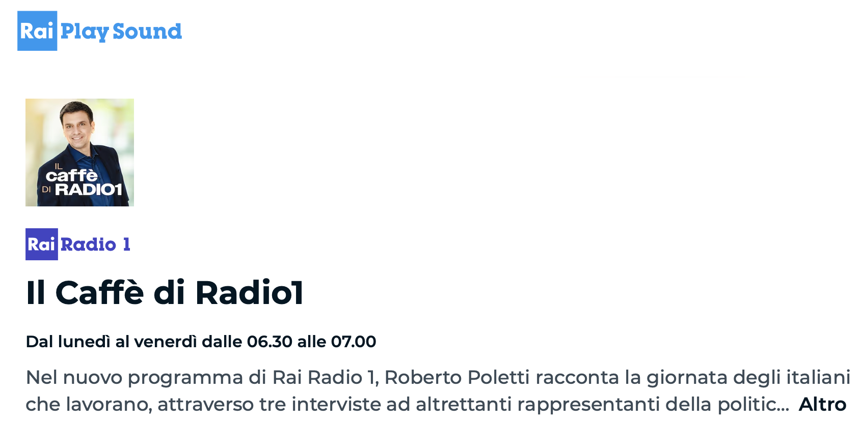 RAI Radio 1 : Il Caffè di Radio1