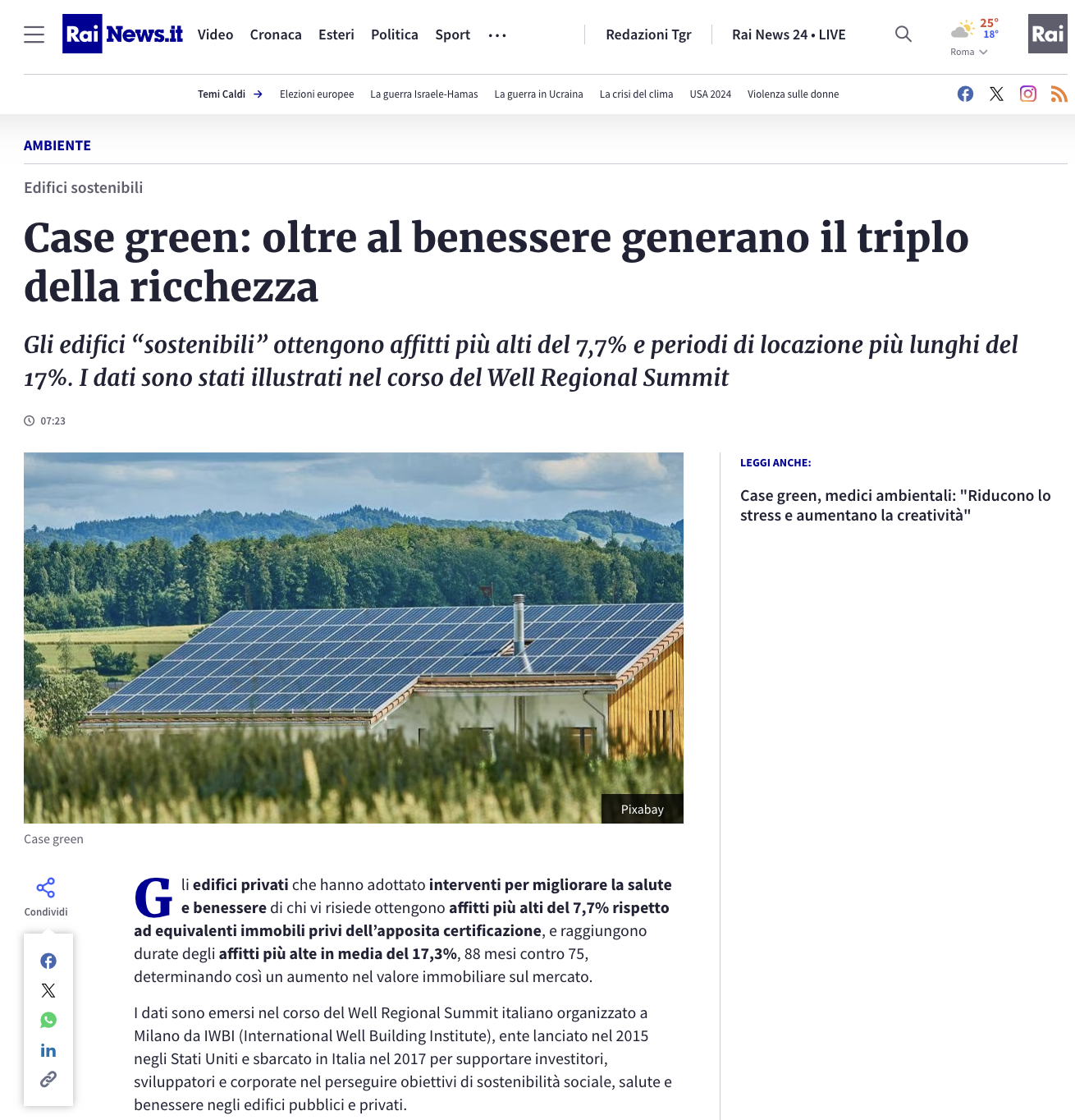 RAI NEWS: Case Green e Benessere