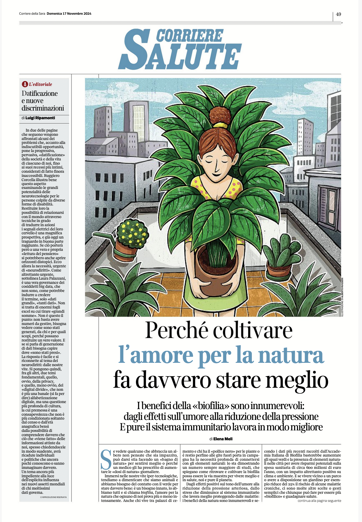 CORRIERE: Perché coltivare l’amore per la natura